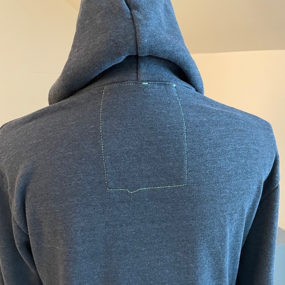 Aviator Nation Charcoal Hoodie Blue Striped M - Picture 11 of 11